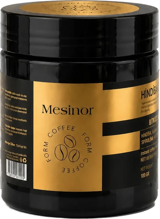 Mesinor Form Coffee siyah ve altın etiketli 100 gramlık ambalaj